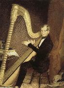 unknow artist an early 19th century pedal harp player Spain oil painting artist